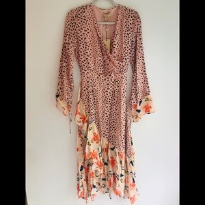 Dark Pink London, Wrap Midi Dress Asos